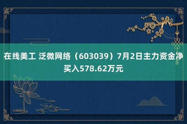 在线美工 泛微网络（603039）7月2日主力资金净买入578.62万元